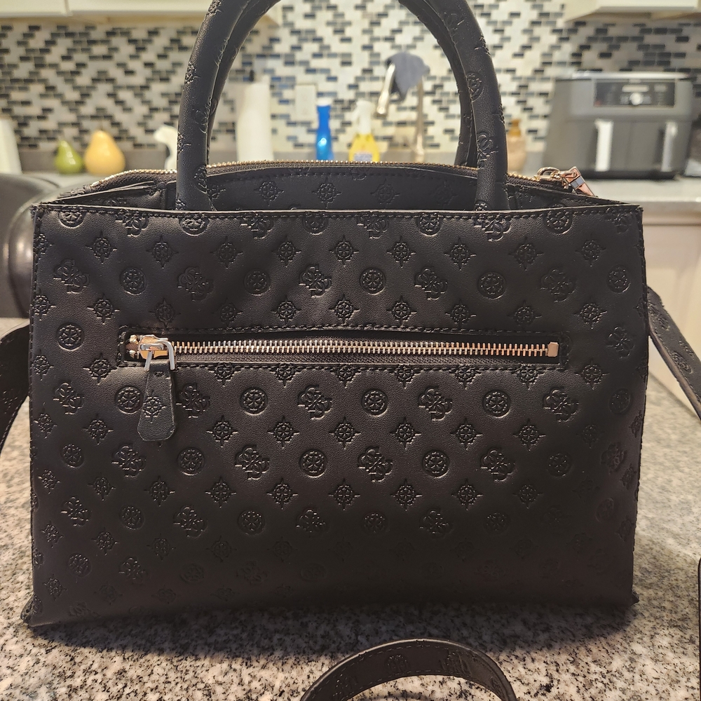 GUESS Black Embossed Women's Handbag - Picture 3 of 12